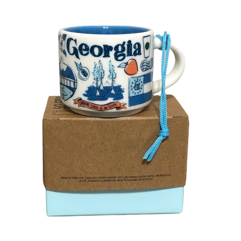☕️ Starbucks Been There Collection Georgia Peach Christmas Ornament Mini mug